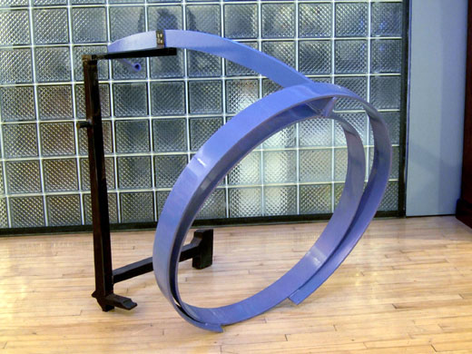 Tempest,{view 2},Tempest 44 X 57 X 39 inches Polychrome and Oiled Steel Copyright, &copy; A Fauteux 2002, all rights reserved